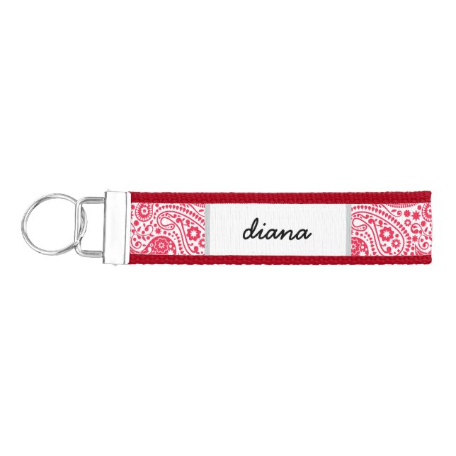 Llavero De Pulsera Paisley roja conocida de encargo femenina linda (Llaves lado izquierdo)