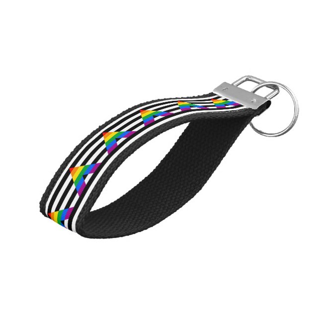 Llavero De Pulsera Partidario recto del gay de la bandera LGBT del (Angulado hacia arriba)