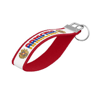 Llavero De Pulsera Patriótico de la Bandera de Armenia
