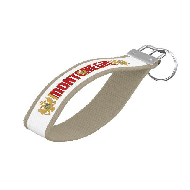 Llavero De Pulsera Patriótico de la Bandera de Montenegro (Angulado hacia arriba)