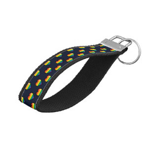 Llavero De Pulsera Patrón cardíaco de 8 bits arco iris