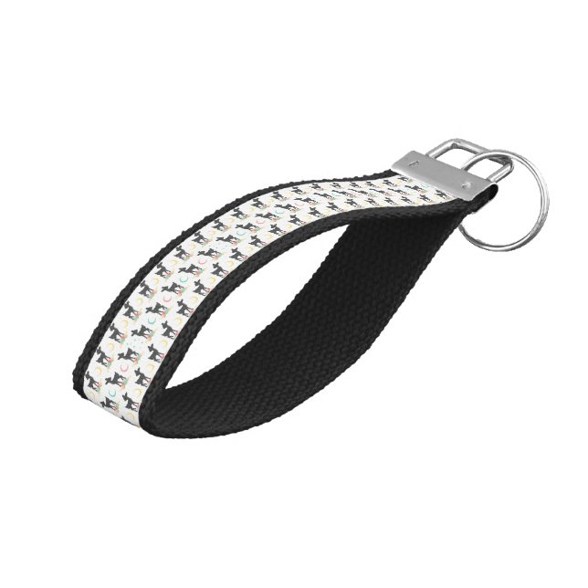 Llavero De Pulsera Patrón de ciervos, venado bebé, boho, flores, luna (Angulado hacia arriba)