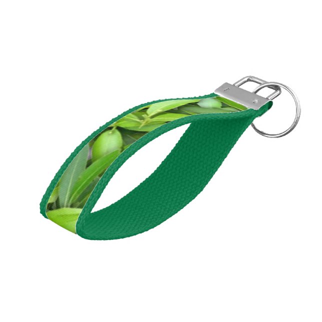 Llavero De Pulsera Patrón de hojas verdes frondosas - Naturaleza Botá (Angulado hacia arriba)