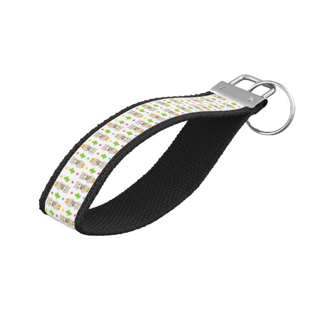 Llavero De Pulsera Patrón De Llamas, Llamas Cutas, Alpacas, Cactus (Angulado hacia arriba)