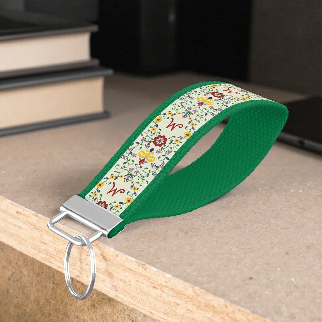 Llavero De Pulsera Patrón de monograma escandinavo Rosemaling Nordic (Subido por el creador)