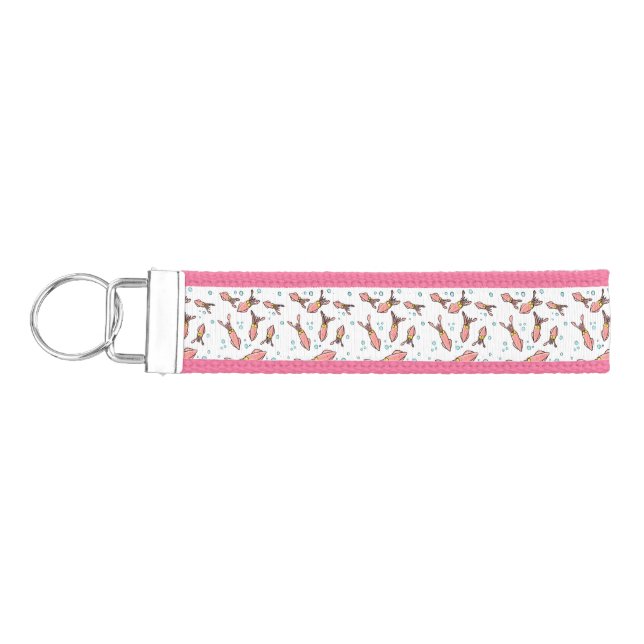 Llavero De Pulsera Patrón de personalizado de calamar rosa gracioso (Llaves lado izquierdo)