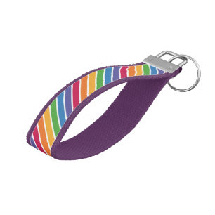 Llavero De Pulsera Patrón de rayas arco iris