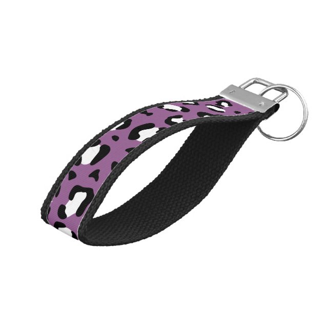 Llavero De Pulsera Patrón leopardo, puntos leopardo, leopardo púrpura (Angulado hacia arriba)