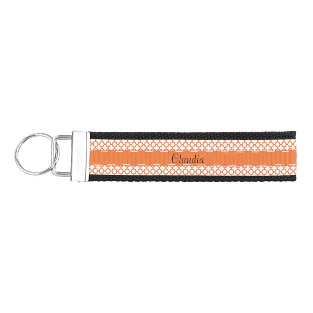Llavero De Pulsera Patrón Quatrefoil naranja (Llaves lado izquierdo)