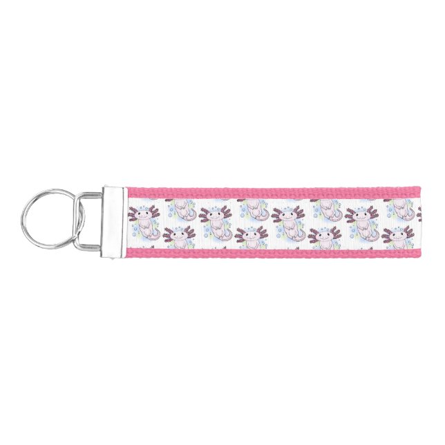 Llavero De Pulsera Personalizado axolotópico rosa adorable (Llaves lado izquierdo)