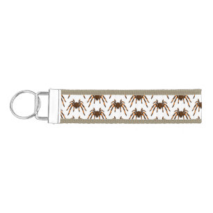 Llavero De Pulsera Personalizado de araña tarántula arenosa marrón y 