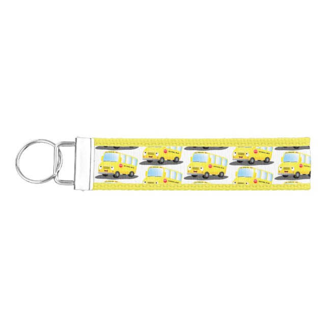 Llavero De Pulsera Personalizado de autobús escolar alegre y amarillo (Llaves lado izquierdo)