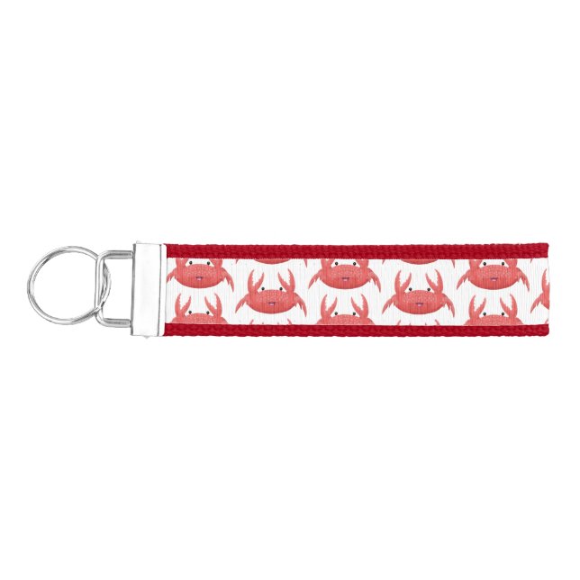 Llavero De Pulsera Personalizado de cangrejo rojo lindo ilustracion (Llaves lado izquierdo)