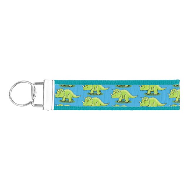 Llavero De Pulsera Personalizado de dinosaurios de triceratops verde  (Llaves lado izquierdo)