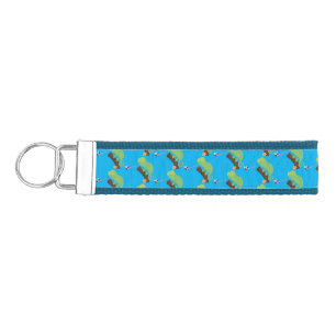 Llavero De Pulsera Personalizado de lagarto de camaleón verde lindo