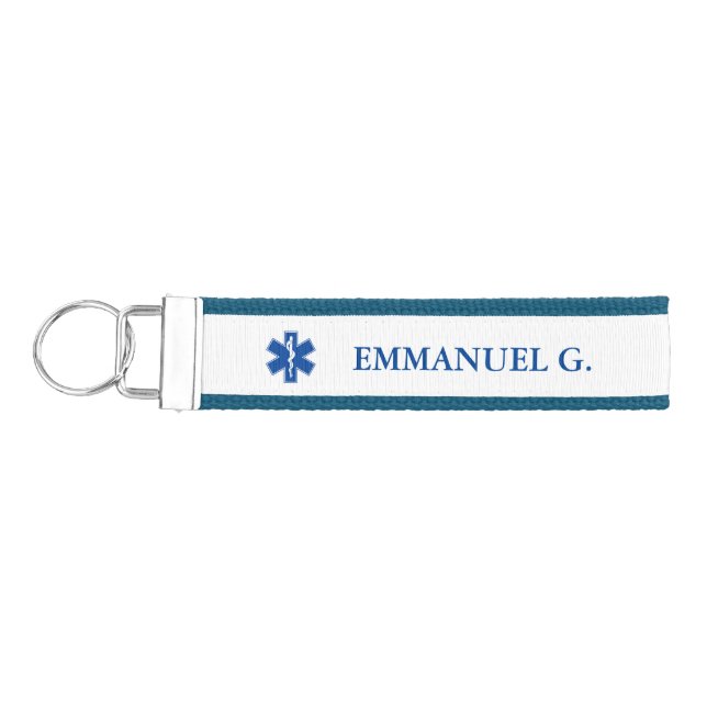 Llavero De Pulsera Personalizado del símbolo del paramédico de EMT (Llaves lado izquierdo)