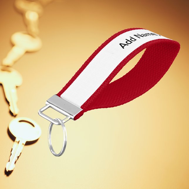 Llavero De Pulsera Personalizado Foto Nombre del arte Monograma (Custom Photo Art Name Monogram Quote Wrist Keychain)