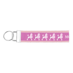 Llavero De Pulsera Personalizado Texto Pink Poodle