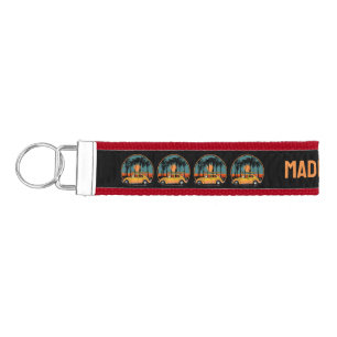 Llavero De Pulsera Personalizado Texto Surfer Tropical Sunset