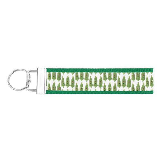 Llavero De Pulsera Personalizado vegetal de okra cantante (Llaves lado izquierdo)