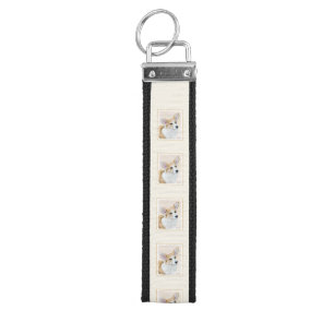 Llavero De Pulsera Pintura de Corgi galés Pembroke - Arte Perro Origi