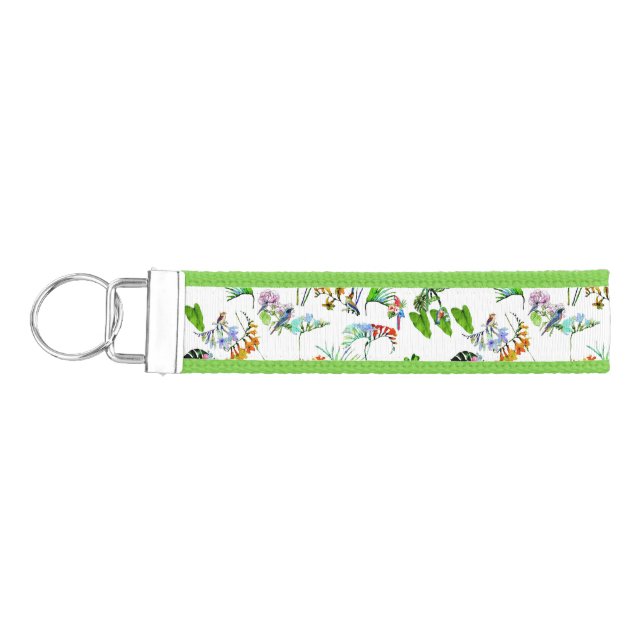 Llavero De Pulsera Plantas tropicales y aves florales (Llaves lado izquierdo)