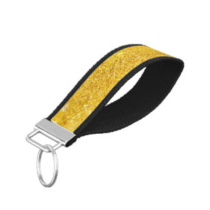 Llavero De Pulsera PURE GOLD Sparkles Pattern + tu texto / foto