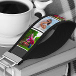 Llavero De Pulsera Rayo gris de carbón vegetal personalizado de 6 Col<br><div class="desc">Crea un regalo único con tu propio collage de fotos en esta útil cadena de teclas gris, negro y blanco para muñecas. El diseño incluye tus fotos favoritas colocadas verticalmente sobre un fondo de banda gris oscura y blanca. La plantilla está preparada para que pueda añadir hasta 6 imágenes diferentes...</div>
