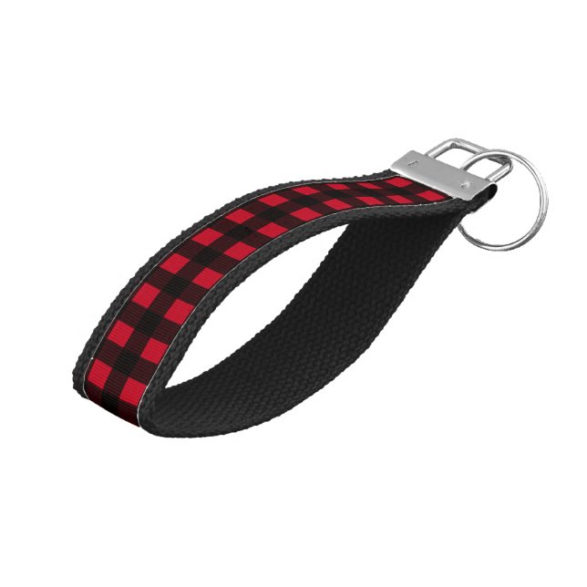 Llavero De Pulsera Red Buffalo Plaid (Angulado hacia arriba)