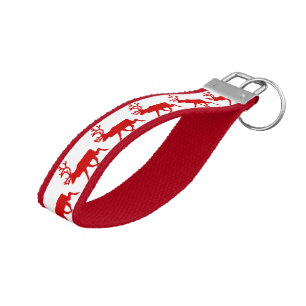 Llavero De Pulsera Resto Rojo / Silhouette Caribou