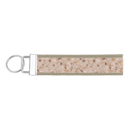 Llavero De Pulsera Resumen de Terrazzo Brown y Beige y Cream