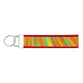 Llavero De Pulsera Resumen naranja amarillo rojo rayas verdes en azul