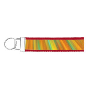 Llavero De Pulsera Resumen naranja amarillo rojo rayas verdes en azul