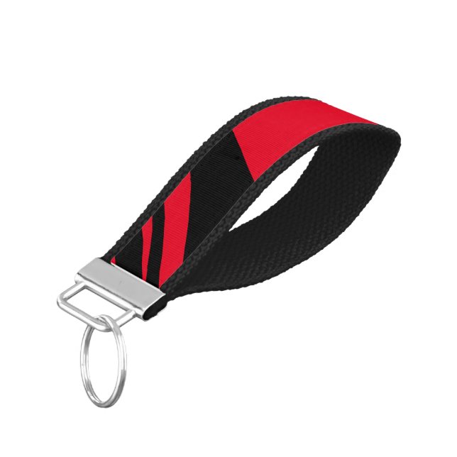 Llavero De Pulsera Rojo Y Negro De Moda (Angulado hacia abajo)