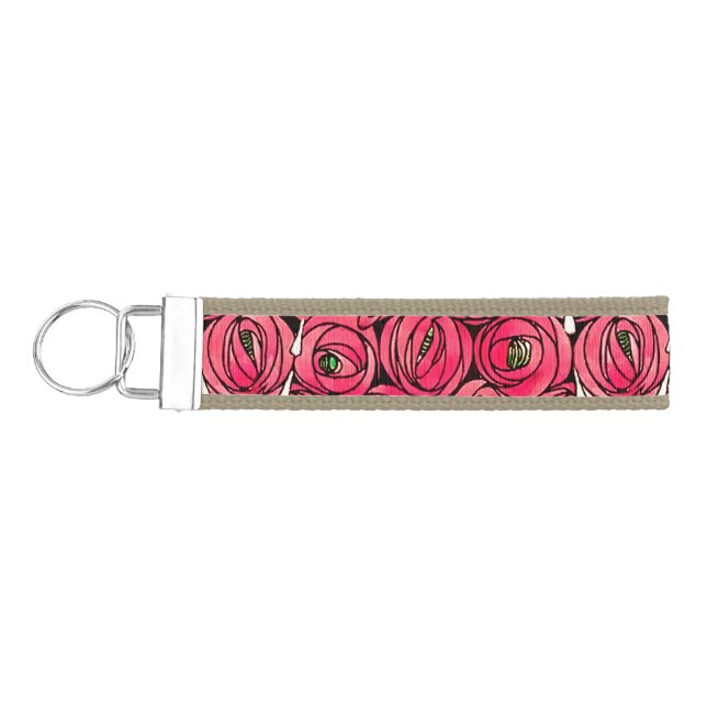 Llavero De Pulsera Rosa Art Nouveau Rennie Macintosh Graphic (Llaves lado izquierdo)