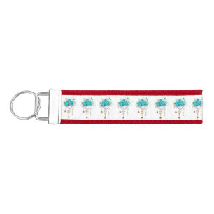 Llavero De Pulsera Rosas turquesas con llaves