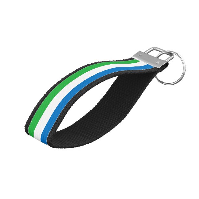 Llavero De Pulsera Sierra Leone Flag (Angulado hacia arriba)