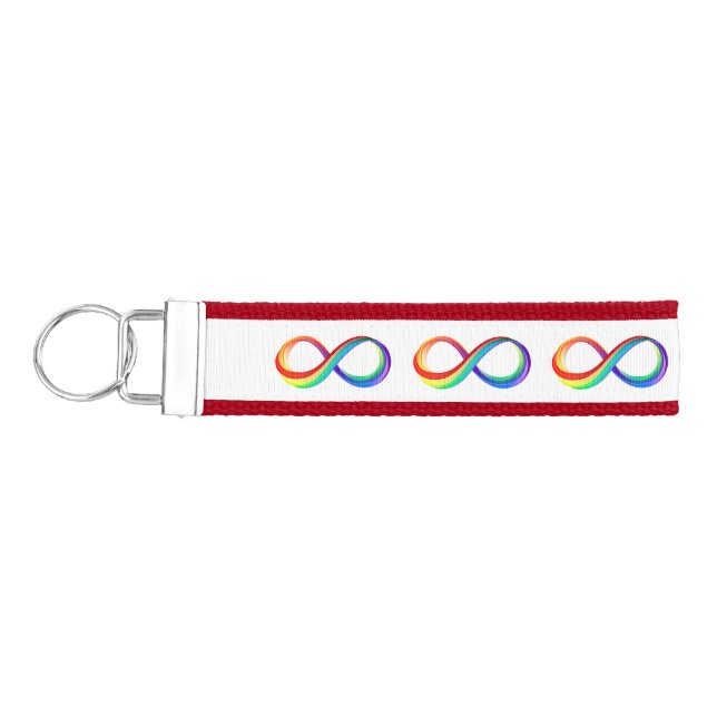 Llavero De Pulsera Símbolo infinito arcoiris en capas (Llaves lado izquierdo)