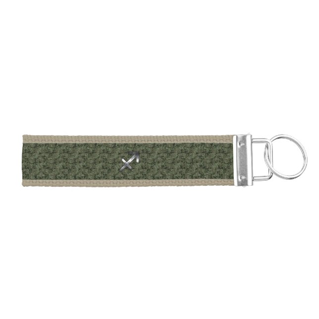 Llavero De Pulsera Símbolo zodiaco sagitario en camo digital verde (Llaves derecha)