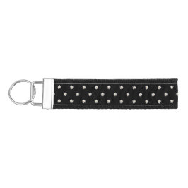 Llavero De Pulsera Stylish Black Wrist Keychain with Floral Design