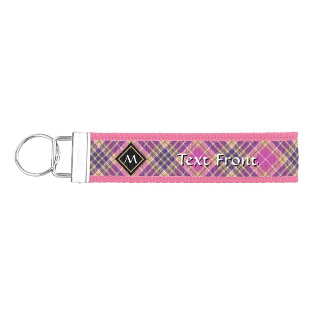 Llavero De Pulsera Tartán rosa, dorado y azul (Llaves lado izquierdo)
