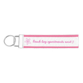 Llavero De Pulsera Tecla de apartamento Starfish Pink Holiday