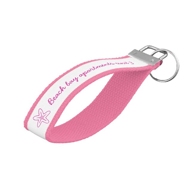 Llavero De Pulsera Tecla de apartamento Starfish Pink Holiday (Angulado hacia arriba)