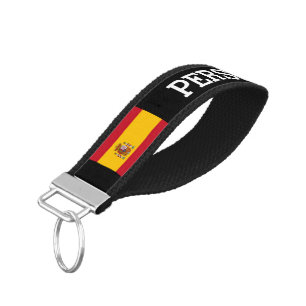 Llavero De Pulsera Teclado de muñeca con bandera española personaliza