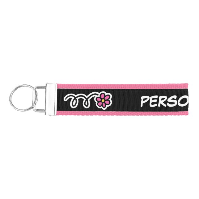 Llavero De Pulsera Teclas de muñeca de flores de margarita personaliz (Llaves lado izquierdo)