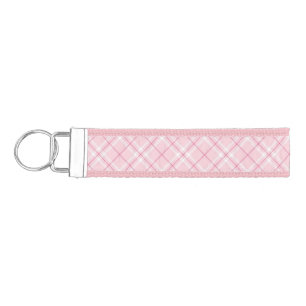 Llavero De Pulsera Tela escocesa rosa clara