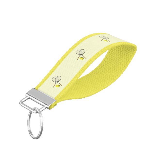 Llavero De Pulsera Tennis Sport Design Yellow (Angulado hacia abajo)