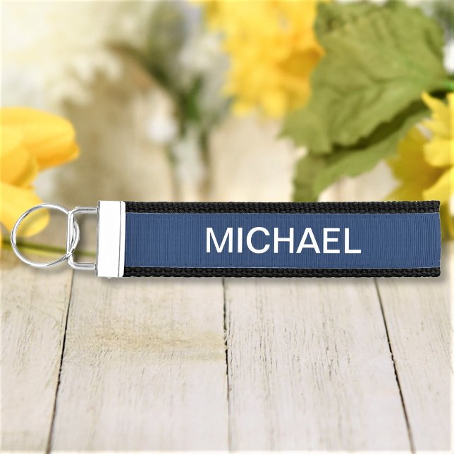 Llavero De Pulsera Texto Personalizado simple azul personalizado (Subido por el creador)