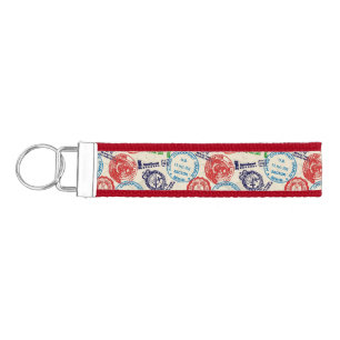Llavero De Pulsera Textura con sellos reales.
