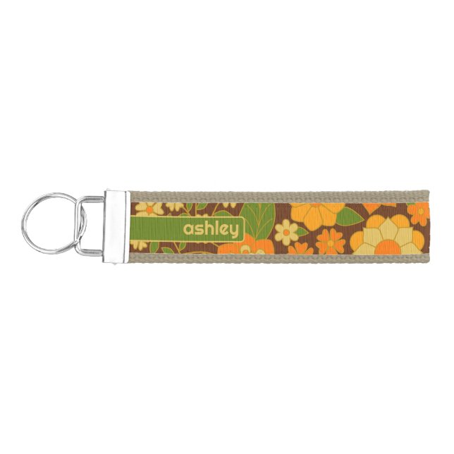 Llavero De Pulsera Trendy Retro Patrón floral Patrón personalizado (Llaves lado izquierdo)